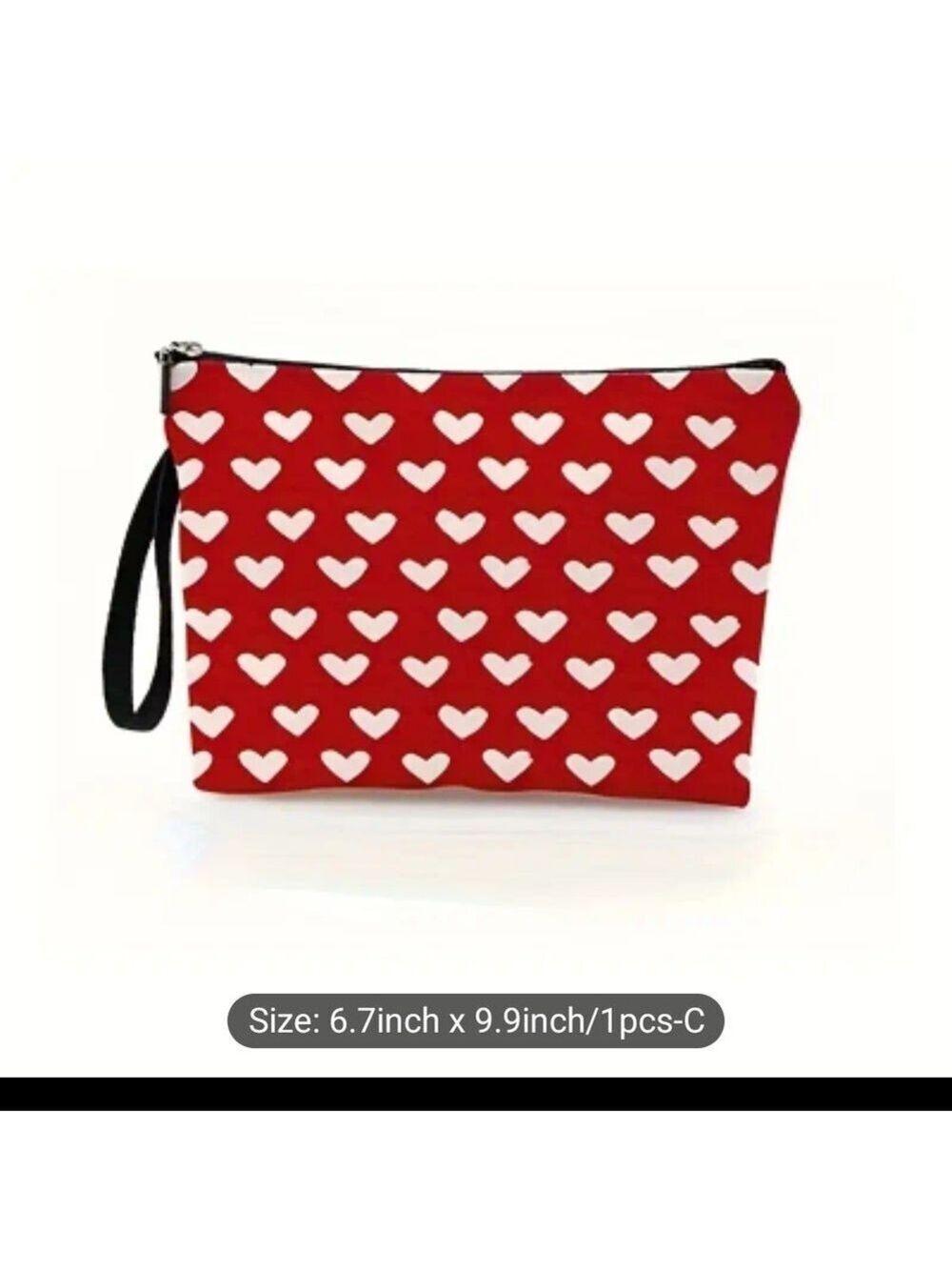 Red Heart Pattern Women's Clutch